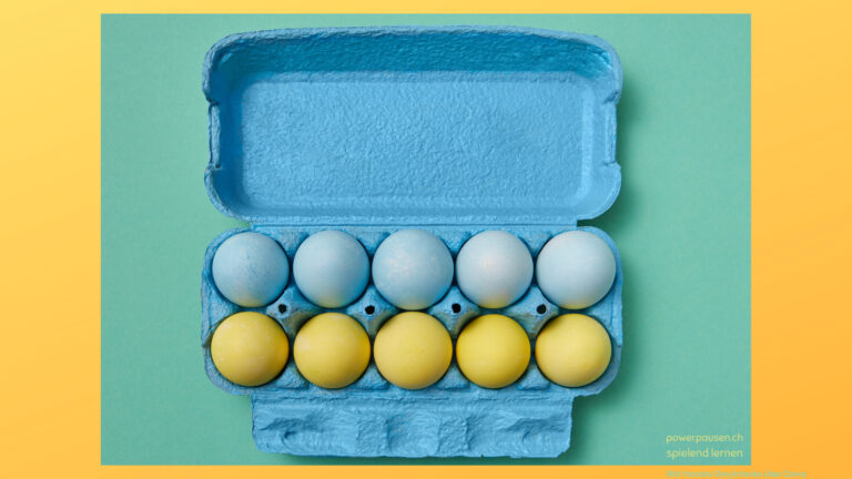Mathespiele mit Eierkarton und Würfel